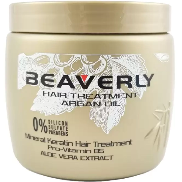 ماسک مو کراتینه داخل حمام بیورلی بدون سولفات اصل انگلیس مدل آرگان اویل 500 میل | BEAVERLY Argan oil Mineral Keratin Hair Treatment 500ml